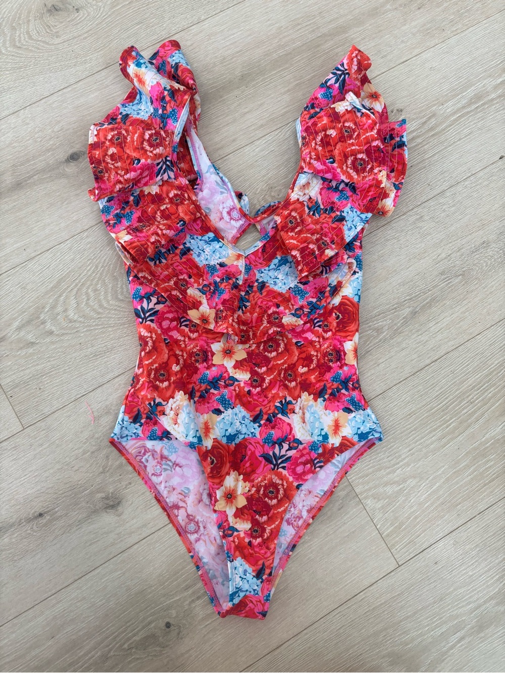Buddy Love floral ruffle one piece swimsuit